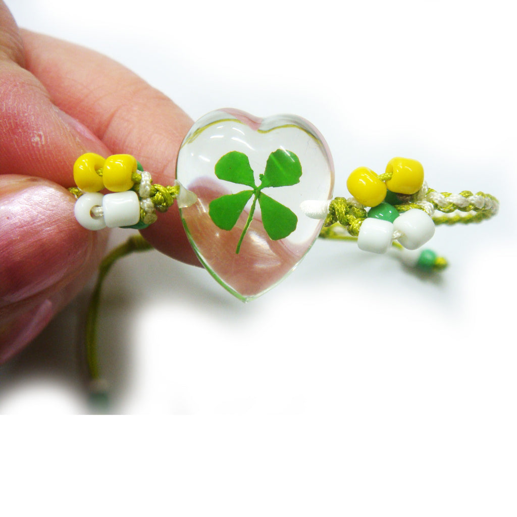 Real Lucky Clover Bracelet Heart Shape (312H01)