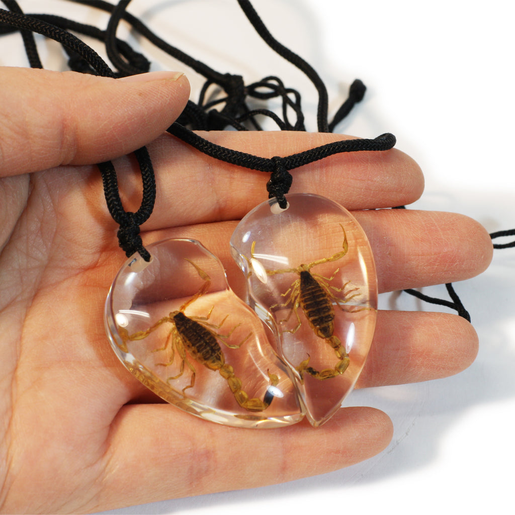SP2211<br/>Gold Scorpion Double Heart Necklace