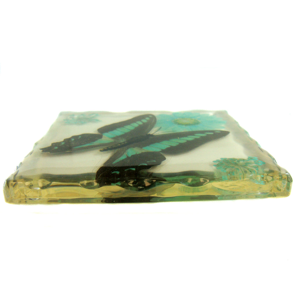 CT5024<br/>Common Blue Bottle Butterfly, Flowers & Leaves Coaster