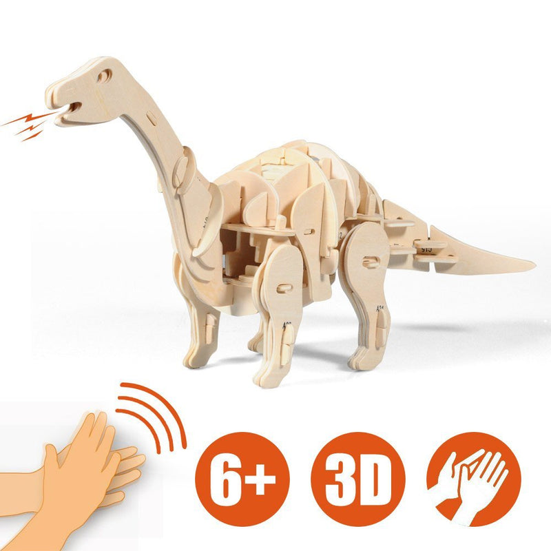 3D Wooden Jigsaw Puzzle Sound-control Aptosaurus