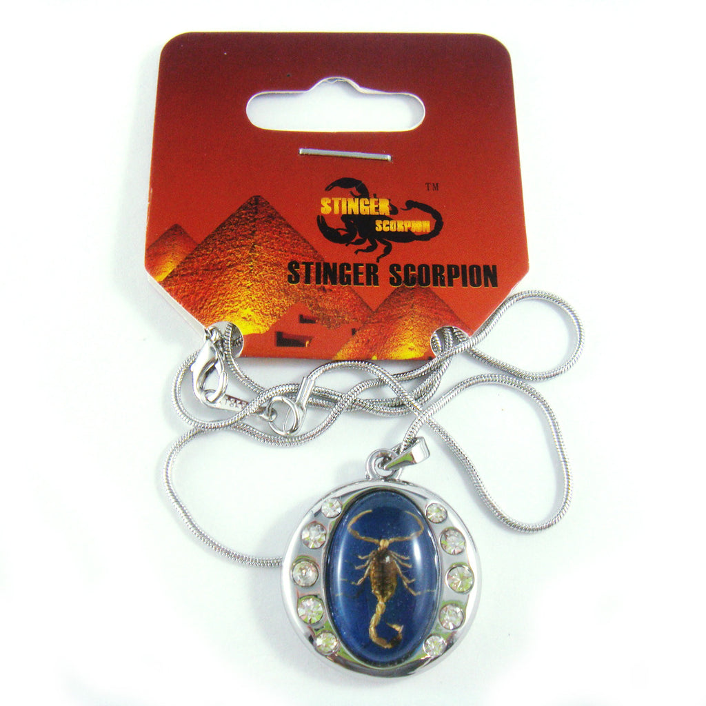 Golden Scorpion Necklace Blue (DJ194)