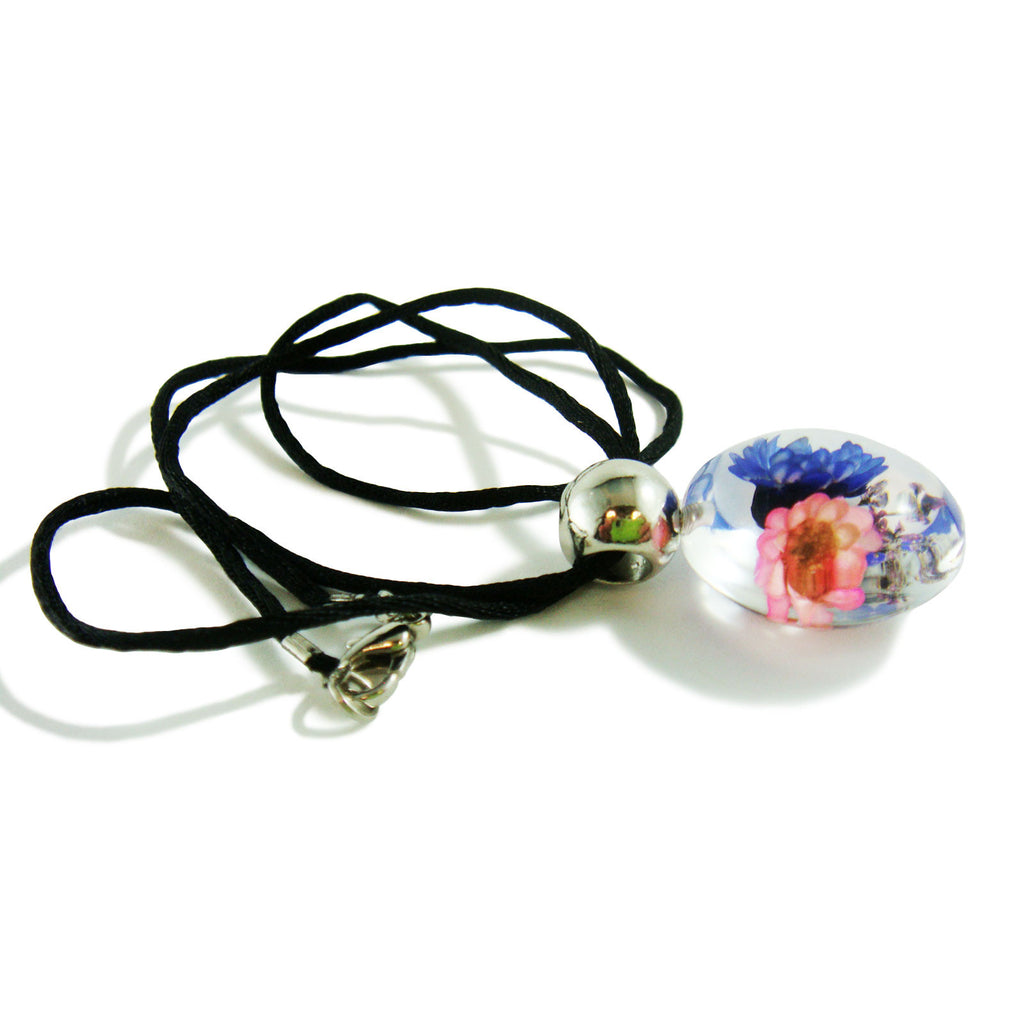 Purple & Pink Flower Necklace Round Shape (FSD109)