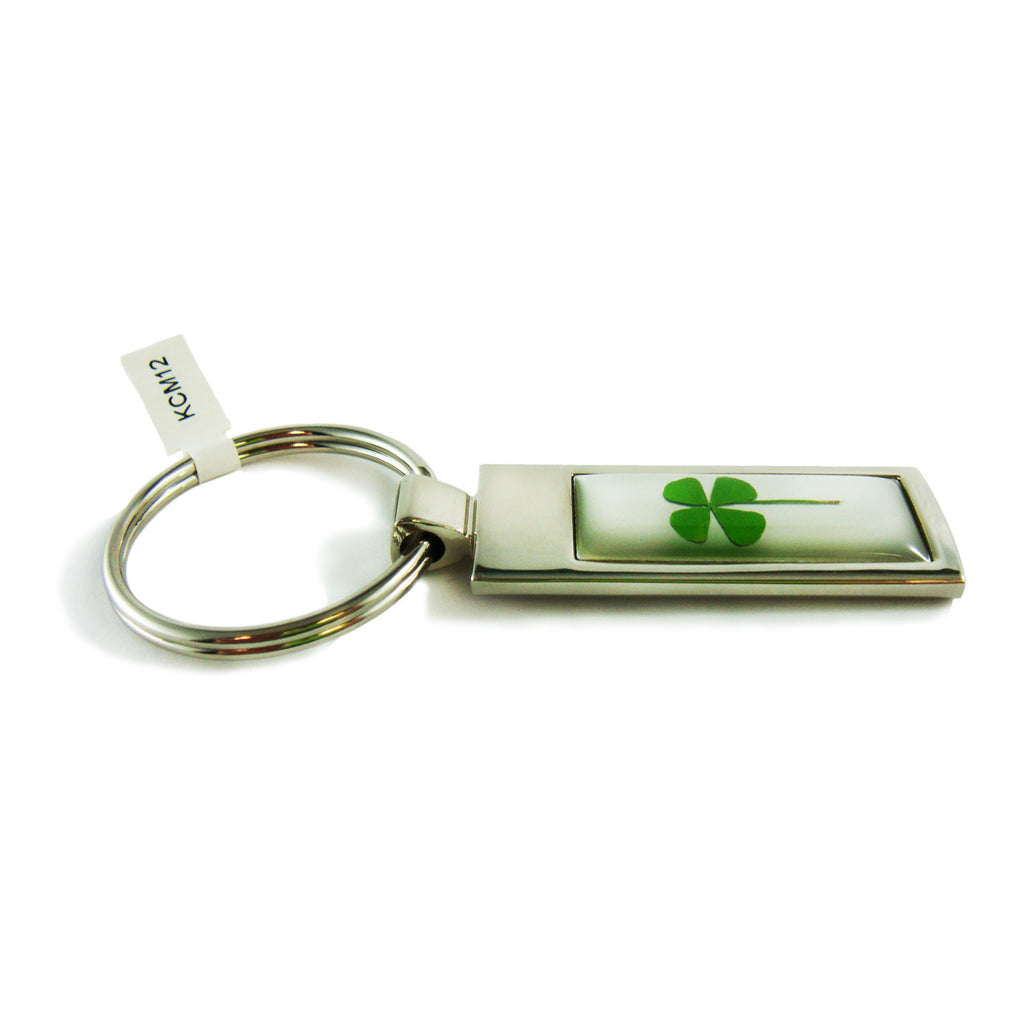 Real Lucky Clover Keychain Rectangle Shaped (KCM12)