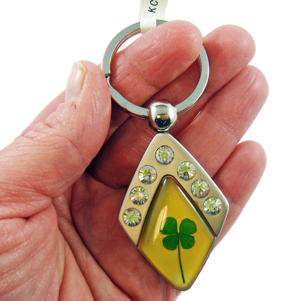Real Lucky Clover Keychain Triangle Shaped (KCM22)