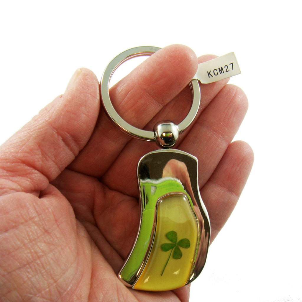 Real Lucky Clover Keychain Oblong Shaped (KCM27)