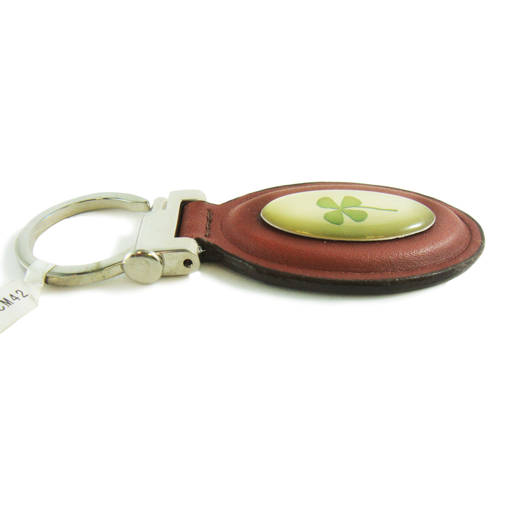 Real Lucky Clover Keychain Oval Shaped (KCM42)
