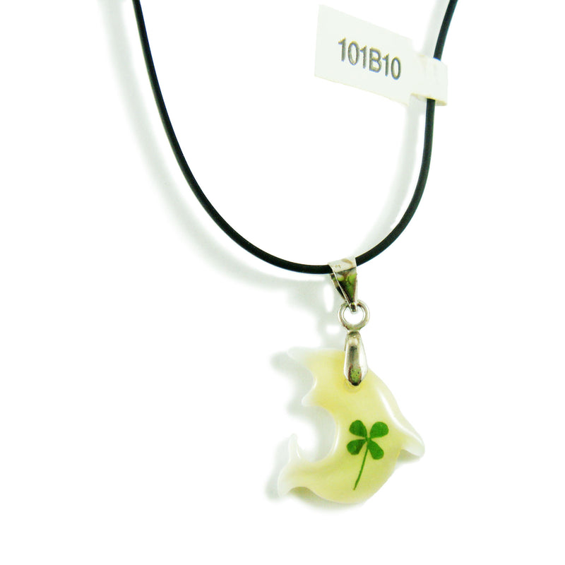 Real Lucky Clover Necklace Whale Shape (101B10)