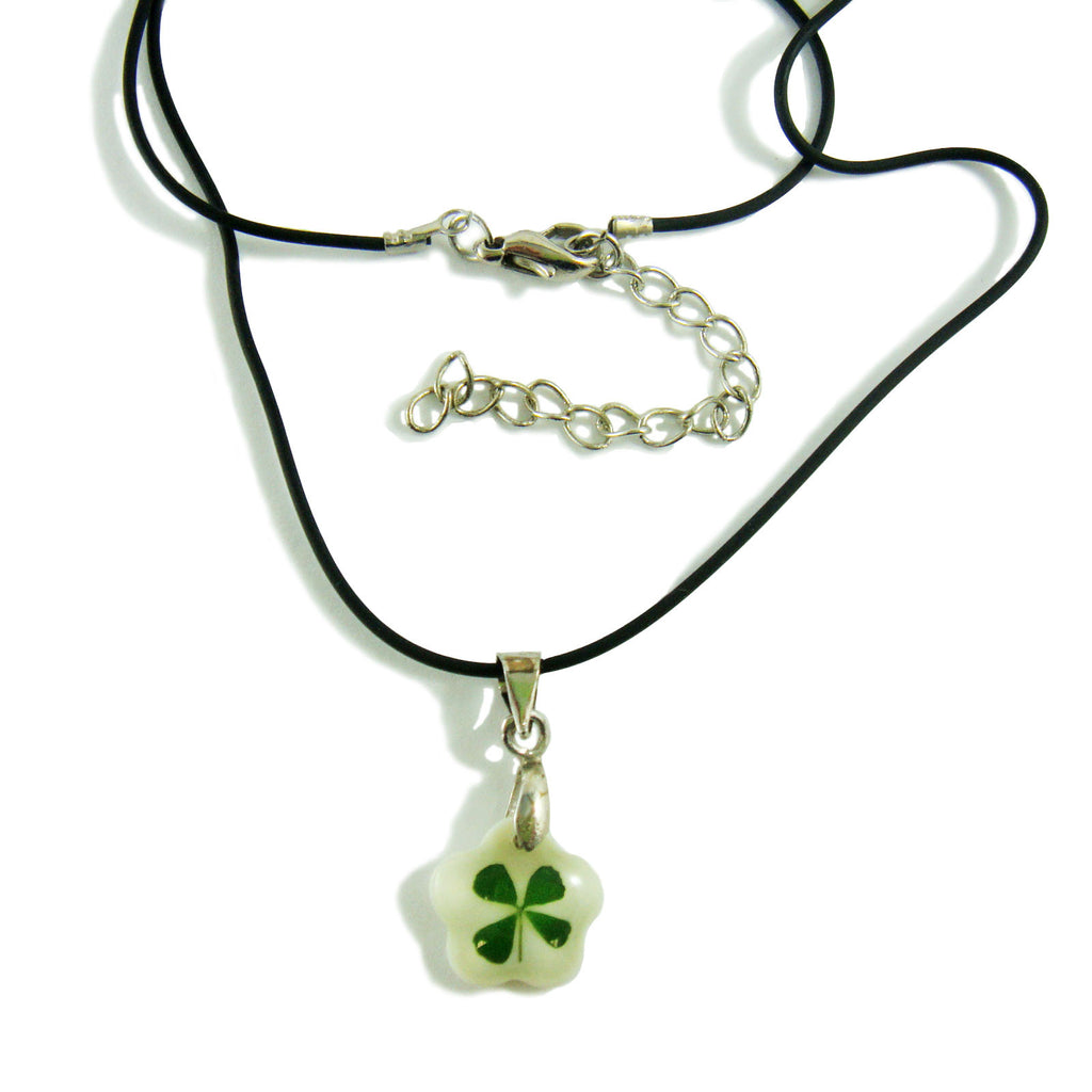 Real Lucky Clover Necklace Flower Shape (101B18)