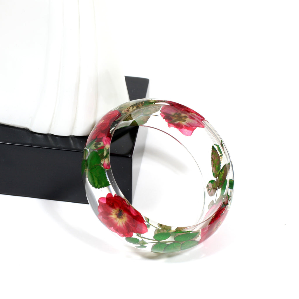 BG2641<br/> REAL ROSE RESIN BANGLE