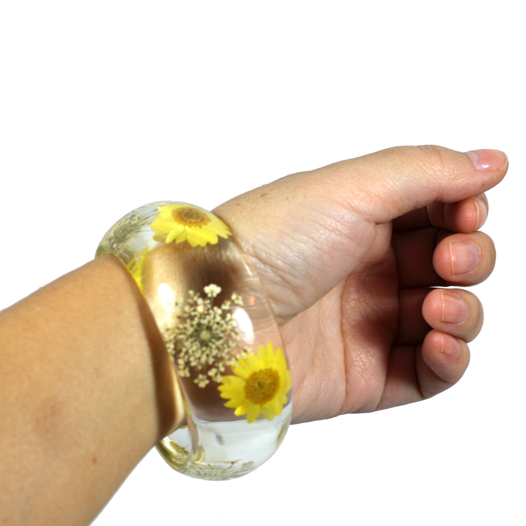 BG2533<br/>REAL YELLOW DAISY BANGLE