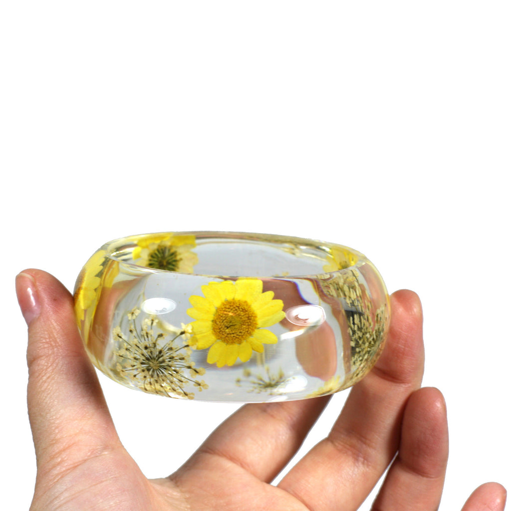 BG2533<br/>REAL YELLOW DAISY BANGLE