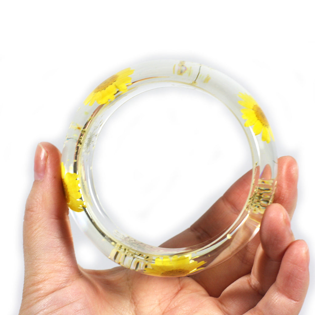 BG2533<br/>REAL YELLOW DAISY BANGLE