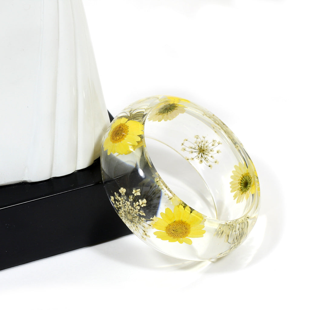 BG2533<br/>REAL YELLOW DAISY BANGLE