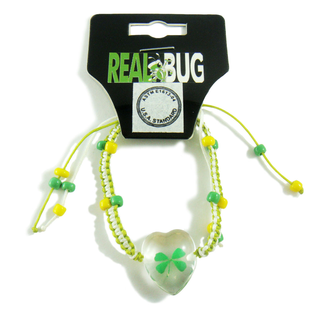 Real Lucky Clover Bracelet Heart Shaped (311H01)