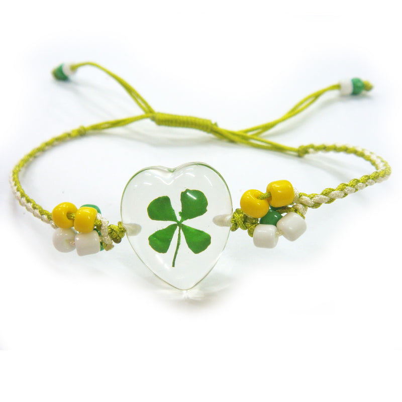 Real Lucky Clover Bracelet Heart Shape (312H01)