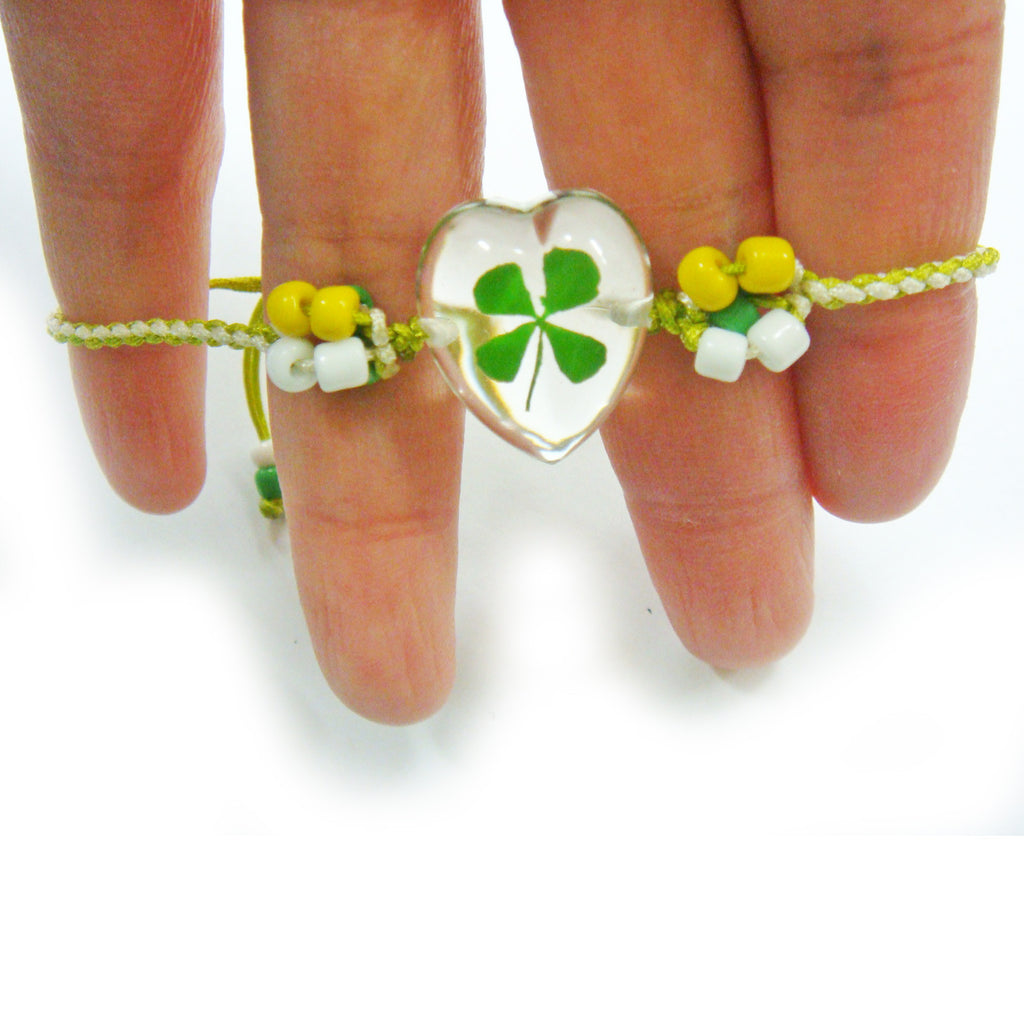 Real Lucky Clover Bracelet Heart Shape (312H01)