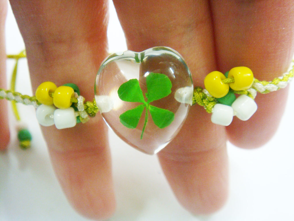 Real Lucky Clover Bracelet Heart Shape (312H01)