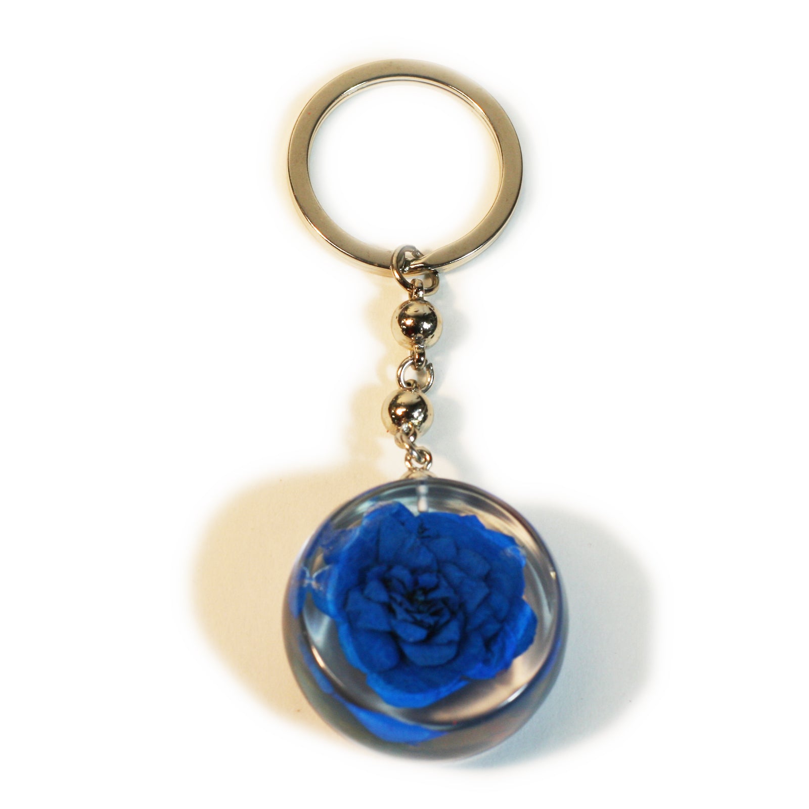 Blue flower key ring