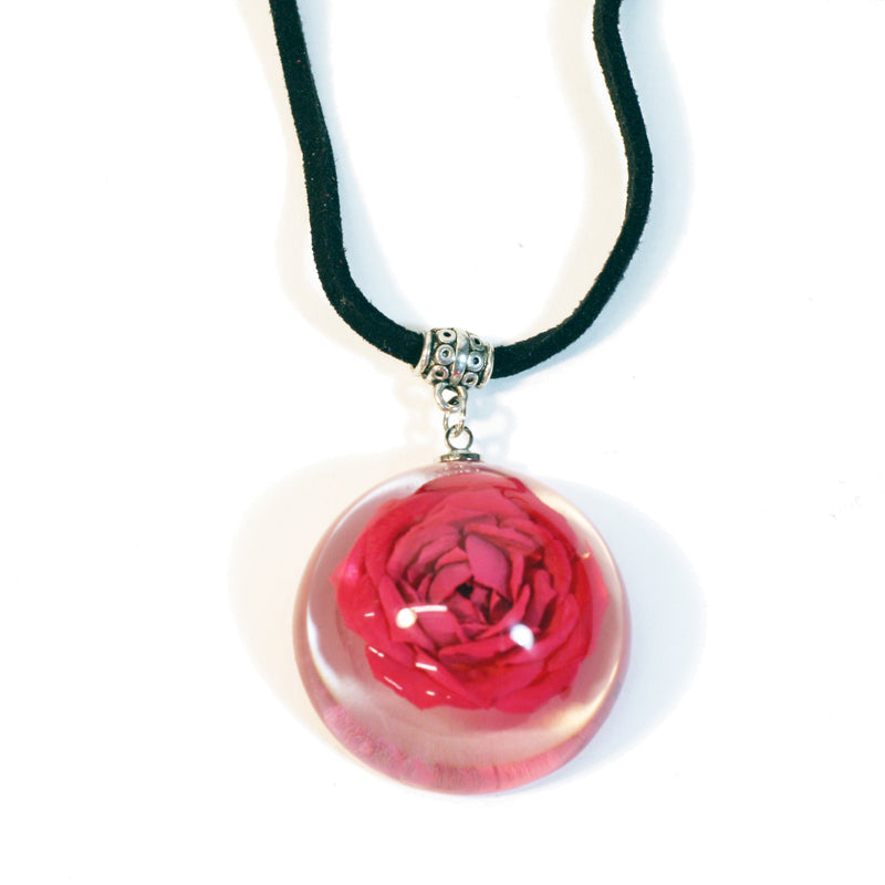 FPR302<br/>Flower Dome Necklace Rose