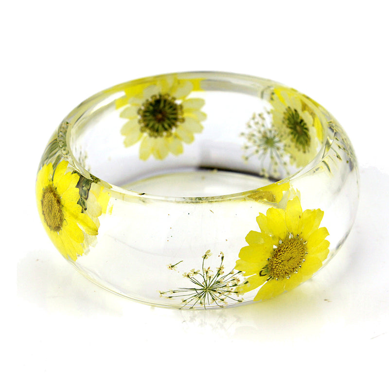 BG2533<br/>REAL YELLOW DAISY BANGLE