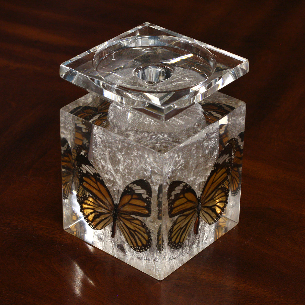 CD12<br/> Candle Holder, Common Tiger Butterflies