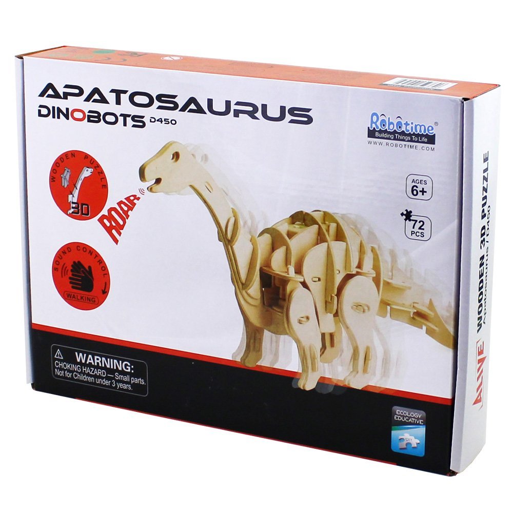 3D Wooden Jigsaw Puzzle Sound-control Aptosaurus