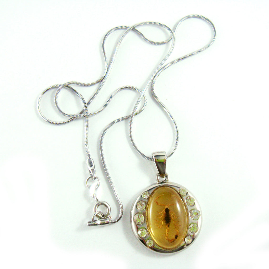 Golden Scorpion Necklace Amber (DJ193)