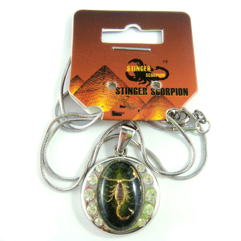 Golden Scorpion Necklace Green/Black (DJ196)