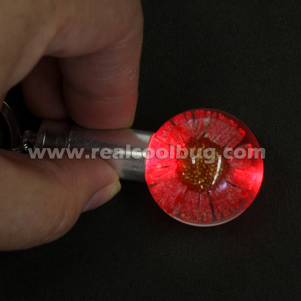 FLK111<br/>LED Key Chain - Red Daisy