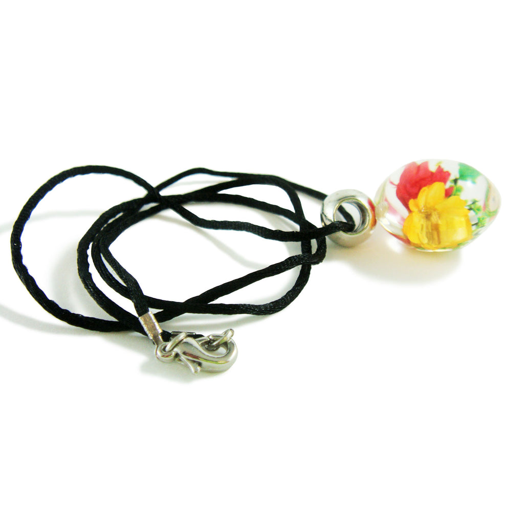 Red & Orange Flower Necklace Round Shape (FSD108)