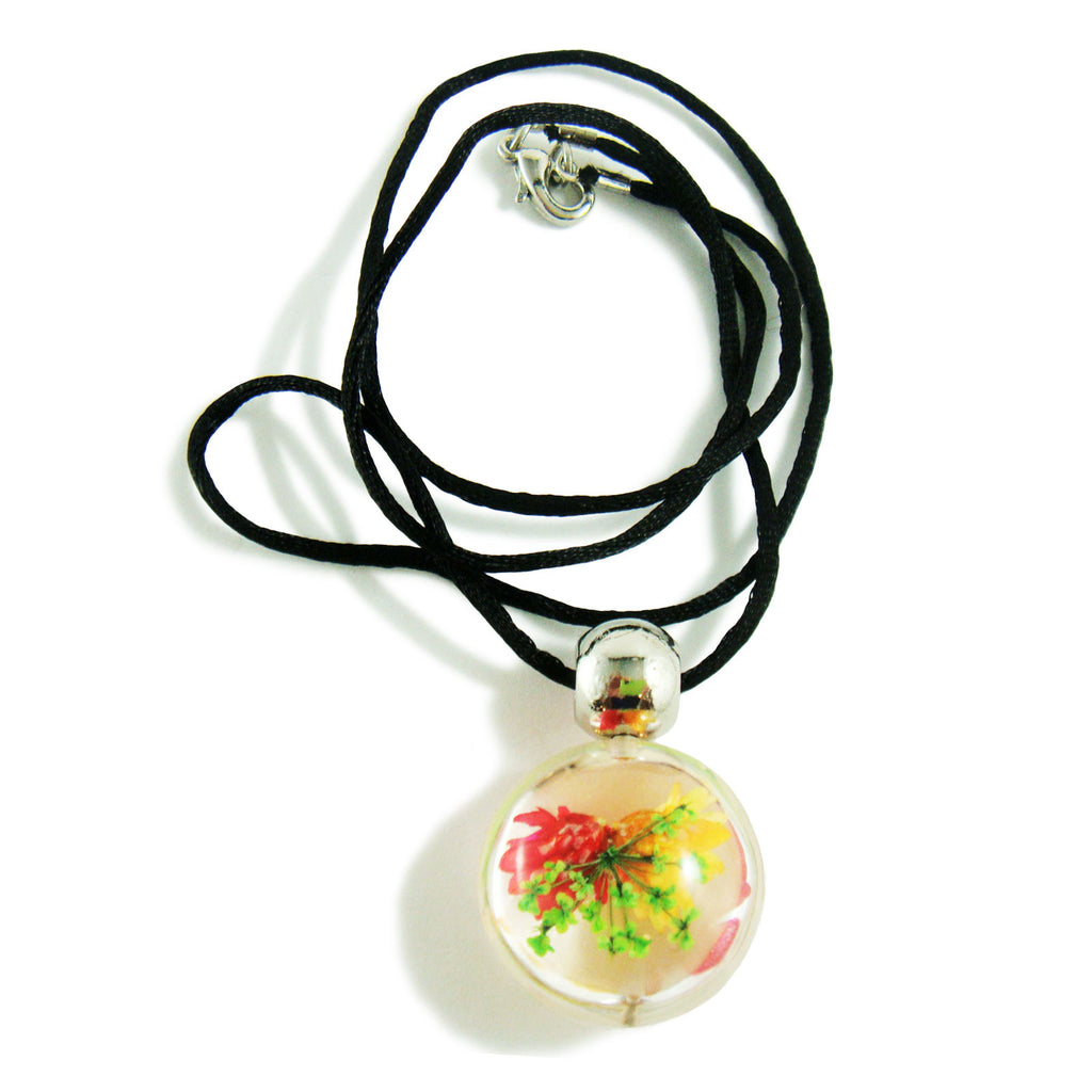 Red & Orange Flower Necklace Round Shape (FSD108)