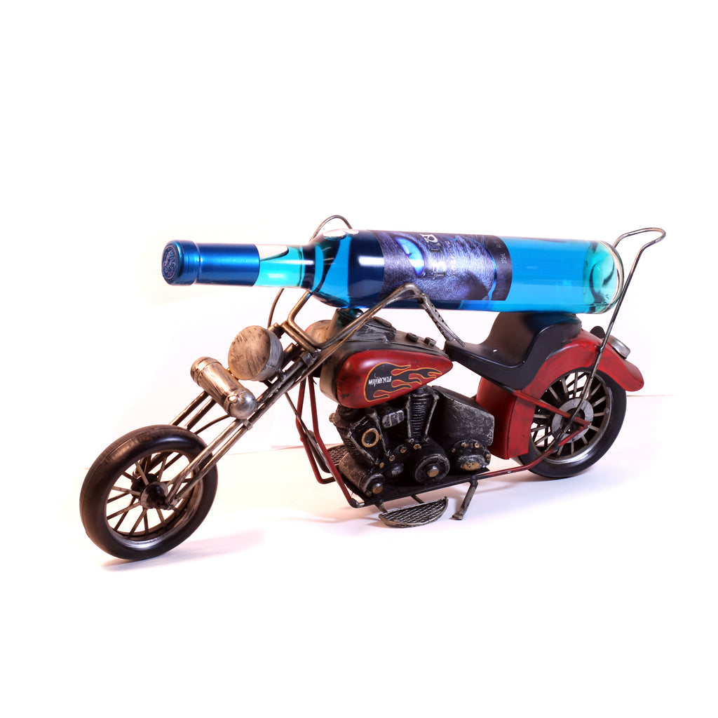 Red Iron Motorcycle Wine Bottle Holder