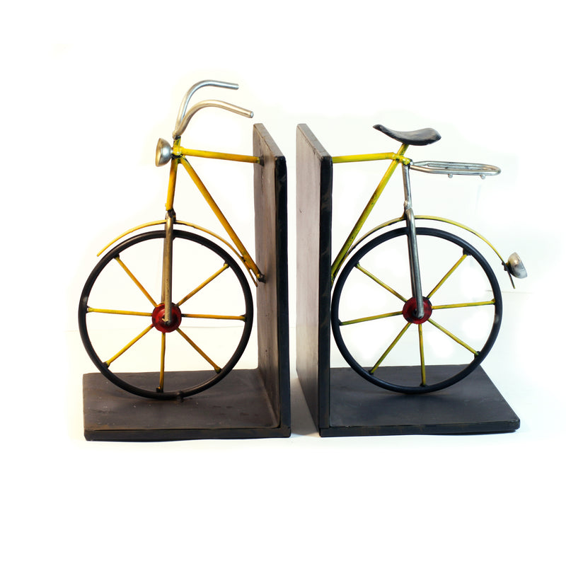 Bicycle bookends, yellow