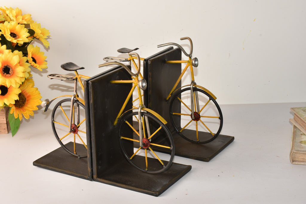 Bicycle bookends, yellow