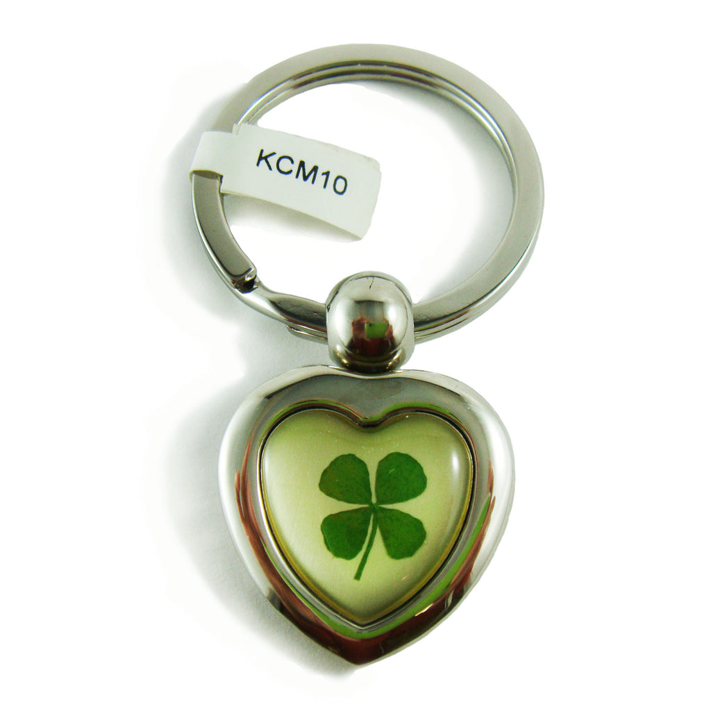 Real Lucky Clover Keychain Heart Shaped (KCM10)