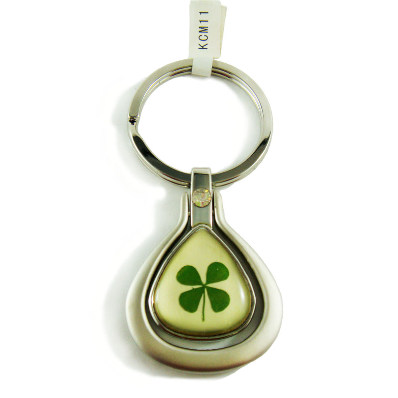 Real Lucky Clover Keychain Tear Drop Shaped (KCM11)