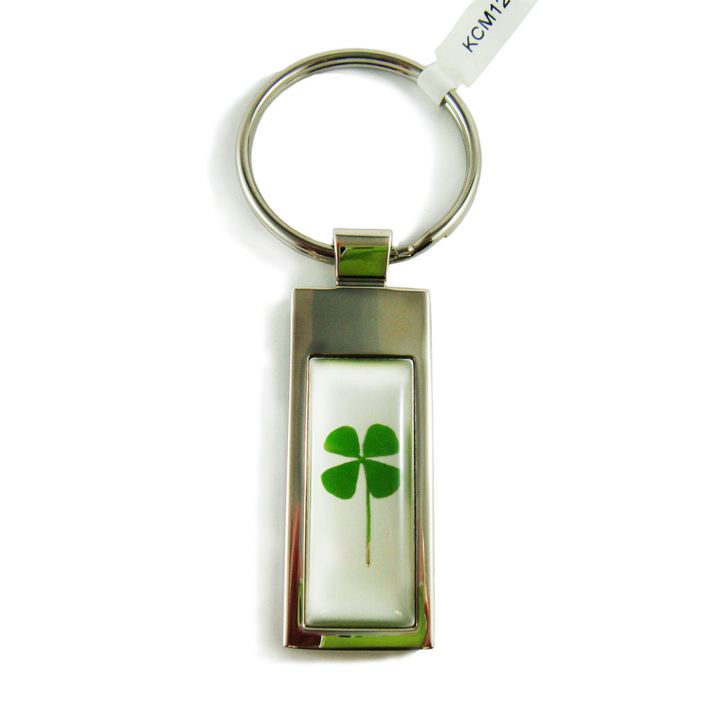 Real Lucky Clover Keychain Rectangle Shaped (KCM12)