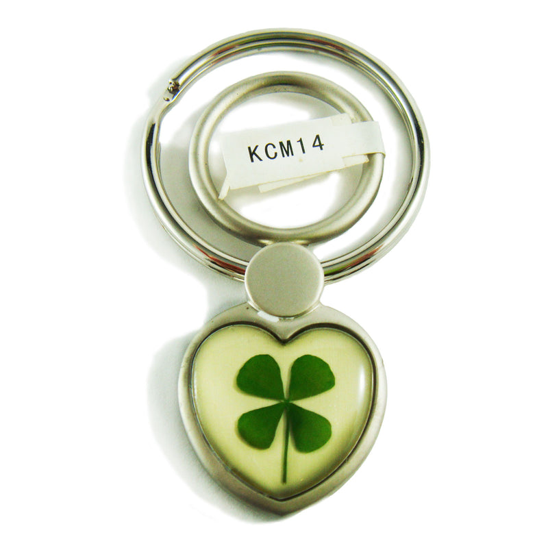 Real Lucky Clover Keychain Heart Shaped (KCM15)
