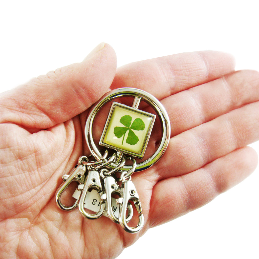 Real Lucky Clover Keychain Round Shaped (KCM18)
