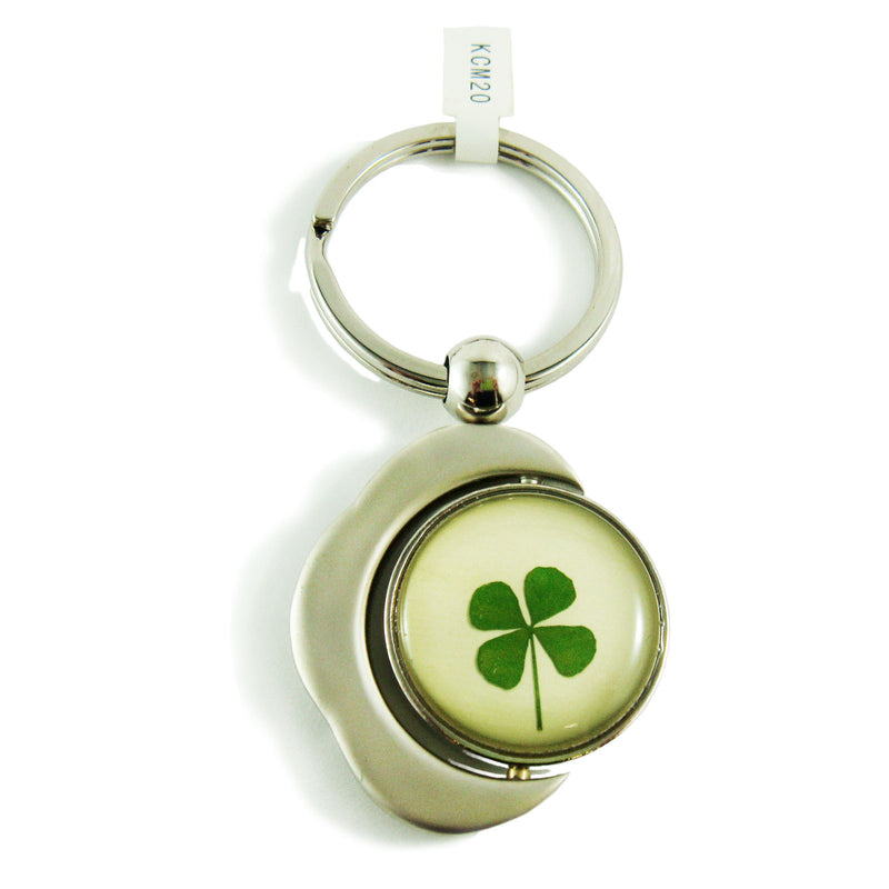 Real Lucky Clover Keychain Crescent Moon Shaped (KCM20)