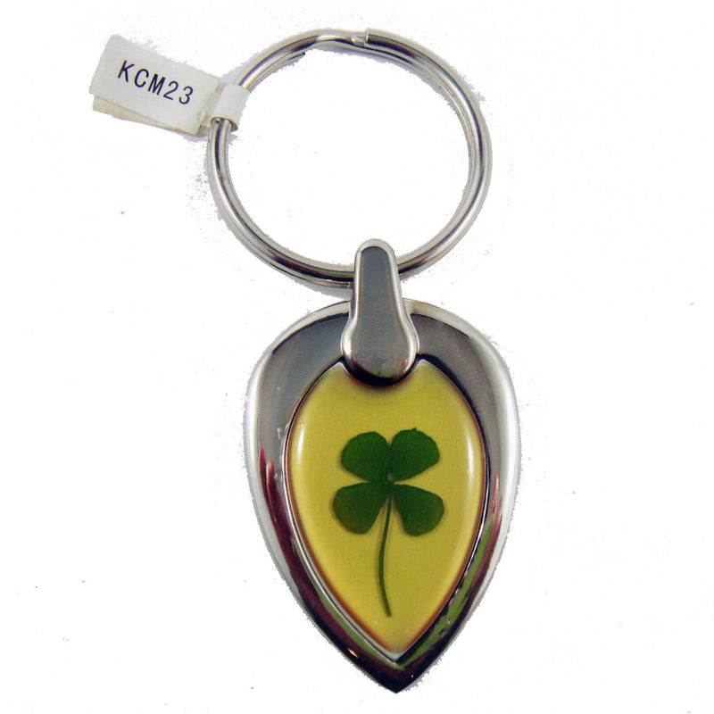 Real Lucky Clover Keychain Pear Shaped (KCM23)