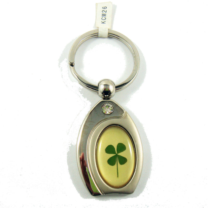 Real Lucky Clover Keychain Oblong Shaped (KCM26)