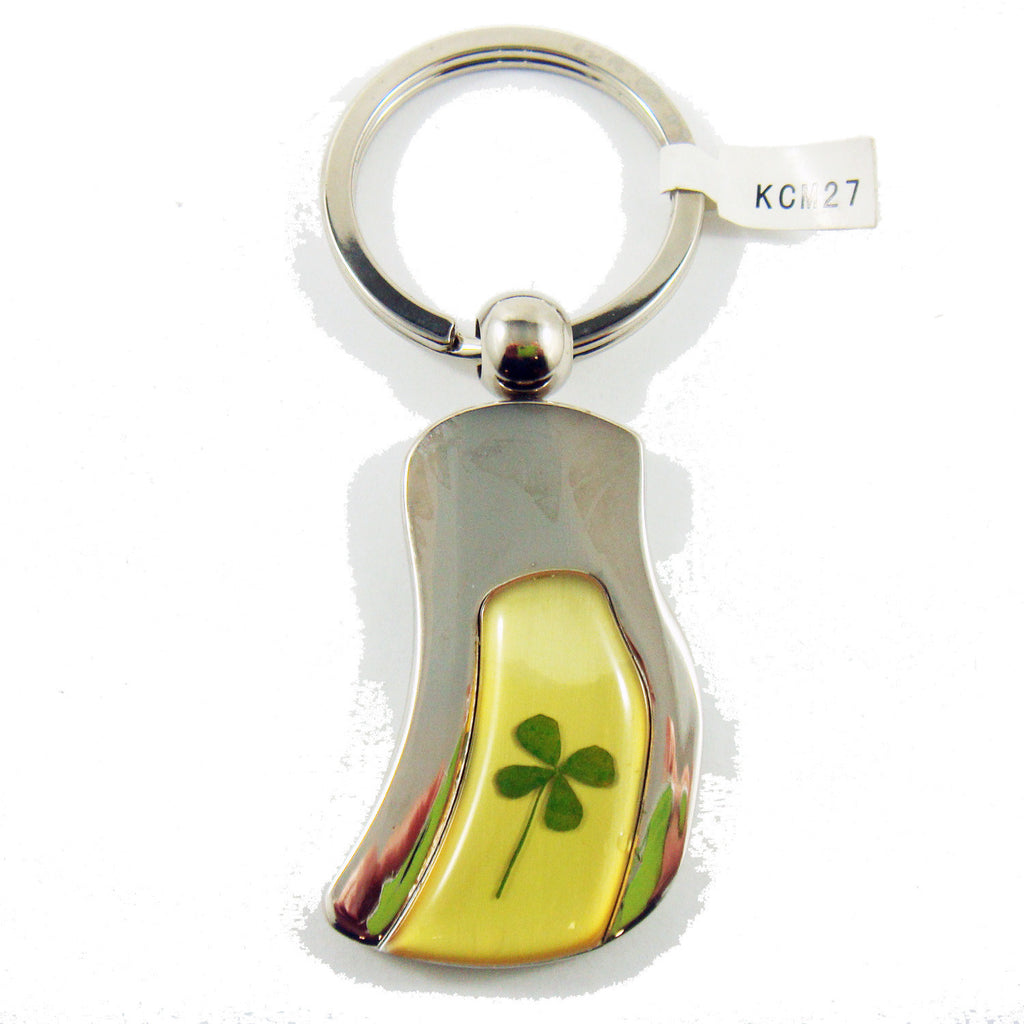 Real Lucky Clover Keychain Oblong Shaped (KCM27)