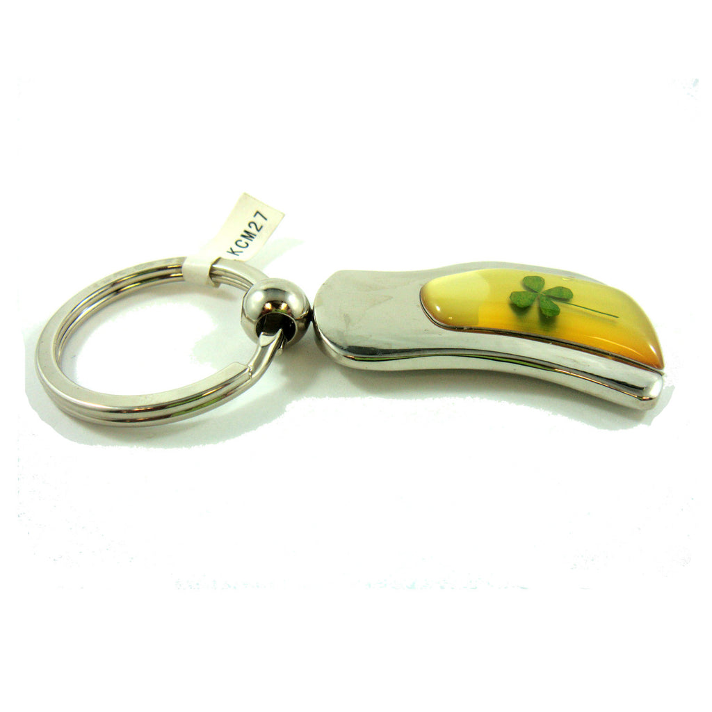 Real Lucky Clover Keychain Oblong Shaped (KCM27)