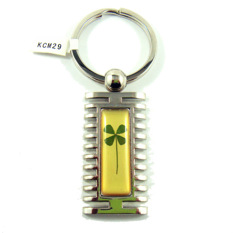 Real Lucky Clover Keychain Rectangle Shaped (KCM29)