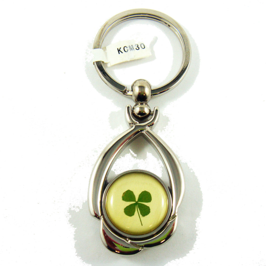 Real Lucky Clover Keychain Round Shaped (KCM30)