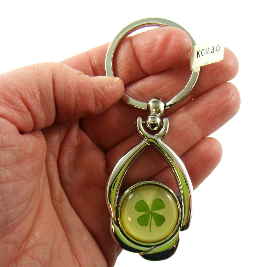 Real Lucky Clover Keychain Round Shaped (KCM30)