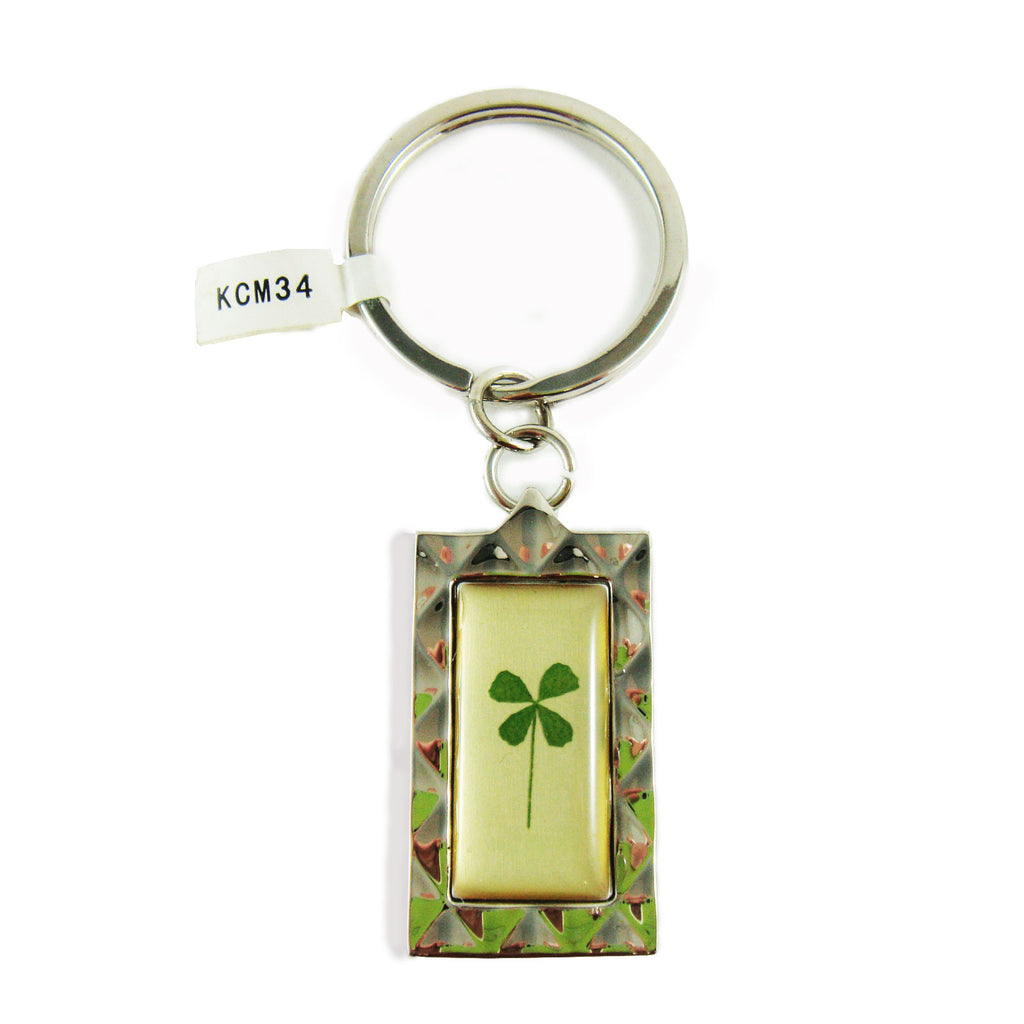 Real Lucky Clover Keychain Square Shaped (KCM34)