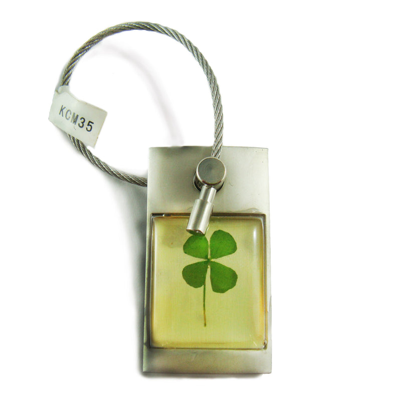 Real Lucky Clover Keychain Square Shaped (KCM35)