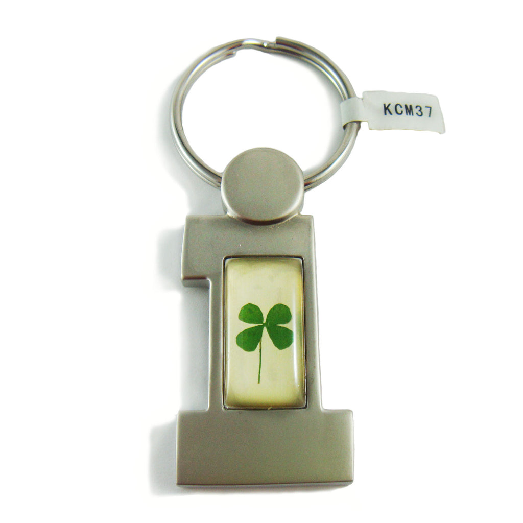 Real Lucky Clover Keychain #1(number one) Shaped (KCM37)